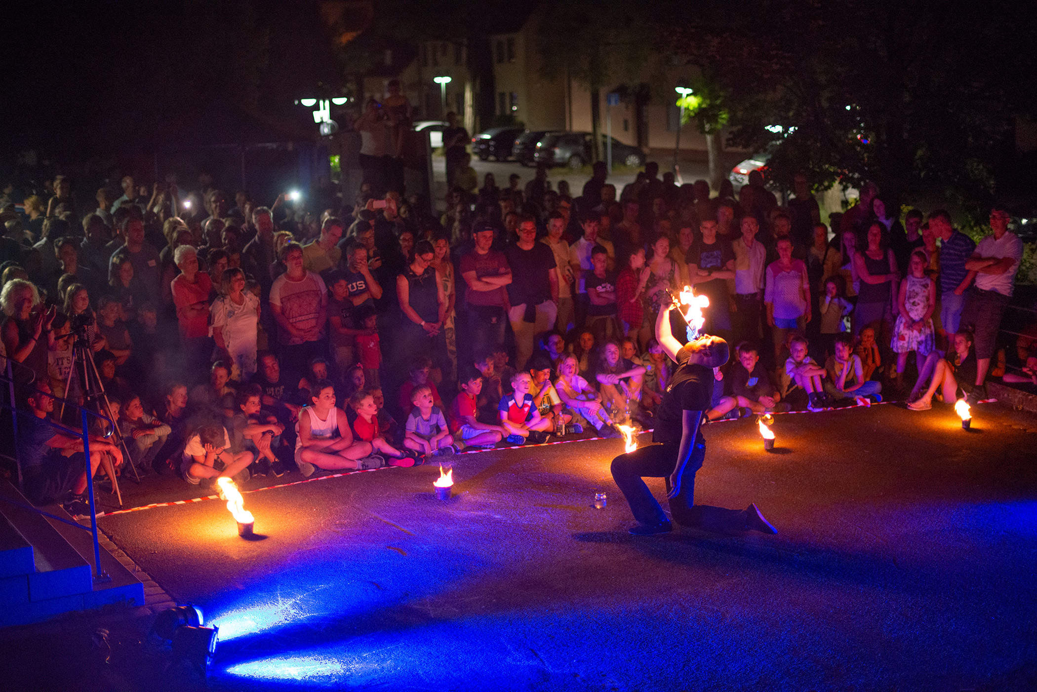 Bild der Feuershow am 1. Möhringen feiert