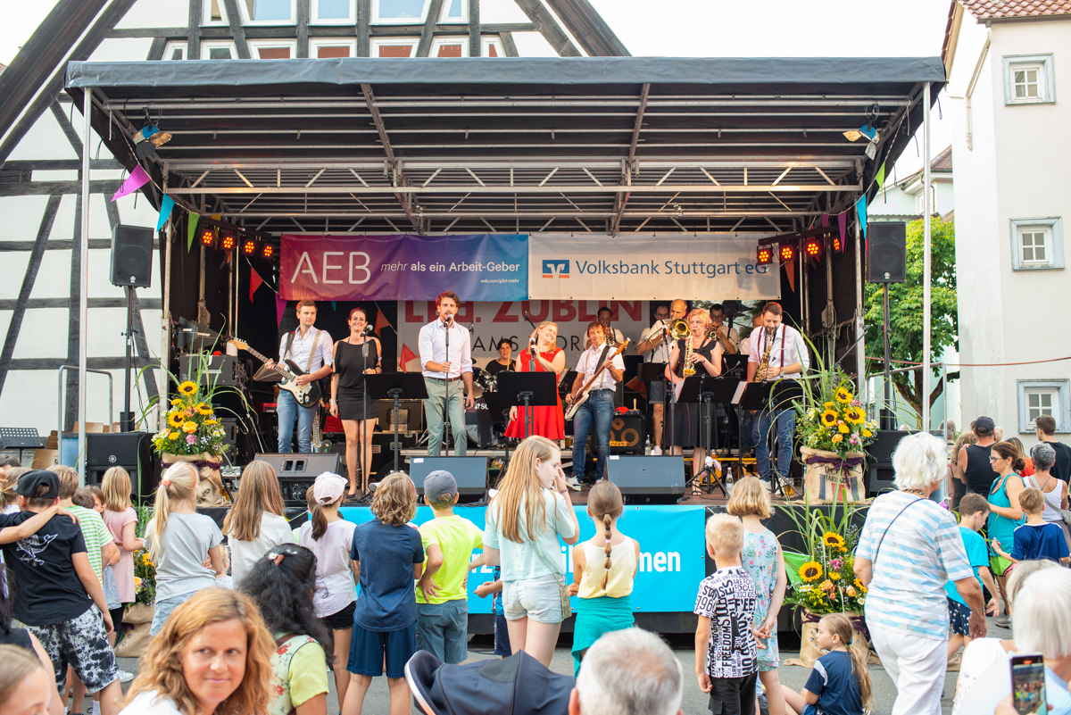 Bild von einem Bühnenprogramm am 3. Möhringen feiert